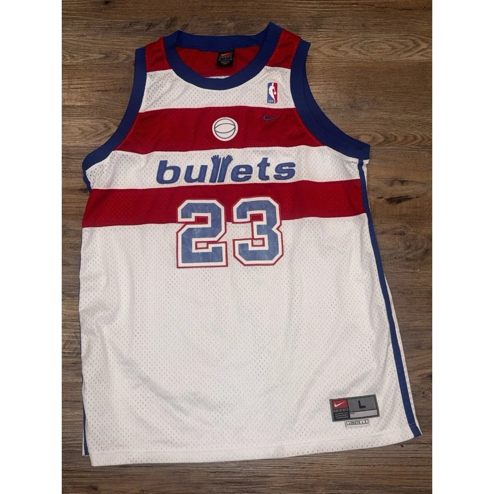 VTG Michael Jordan NIKE Washington Bullets NBA basketball Stitched 23 Jersey Y2K